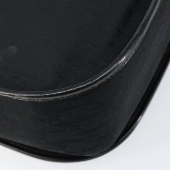 Christian Dior Trotter Canvas Shoulder Bag Black Gold Auth 146914 - Picture 5 of 16